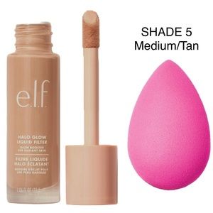 e.l.f. Cosmetics - SHADE 5 MEDIUM/TAN - Halo Glow Liquid Filter & Beauty Sponge